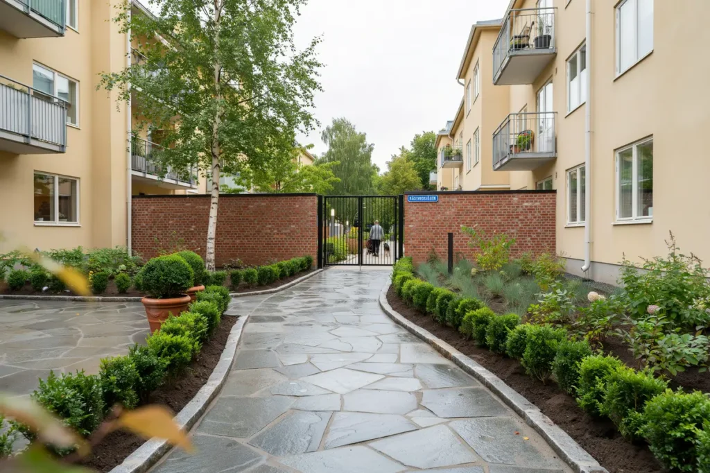 upprustning av g rdsmilj med marksten och plantering i r gsved h gdalen